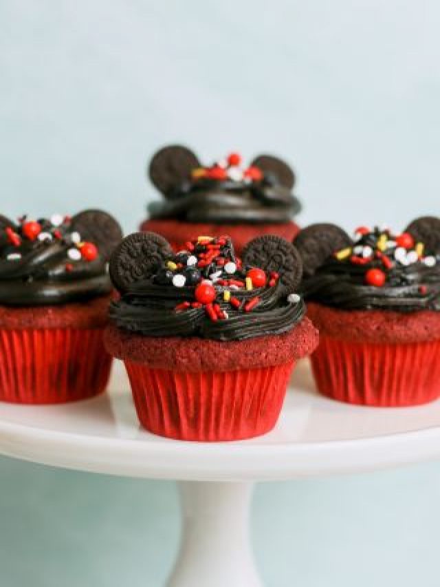 Red Velvet Mickey Mouse Cupcakes