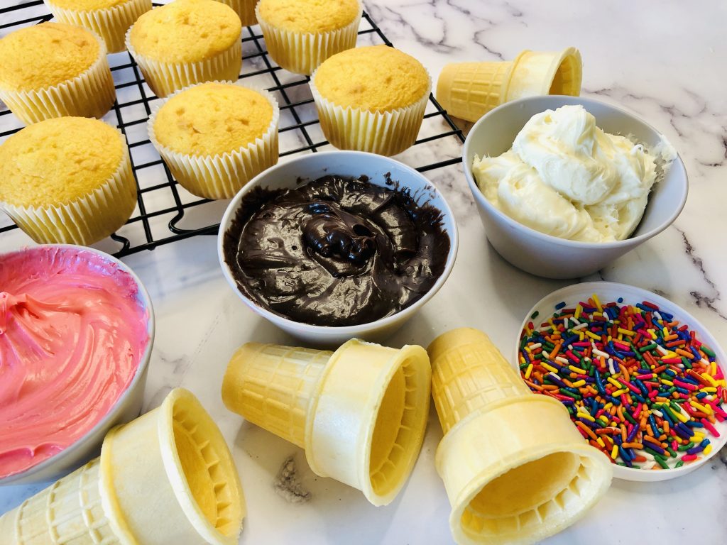 Melting ice cream cone cupcakes how to make