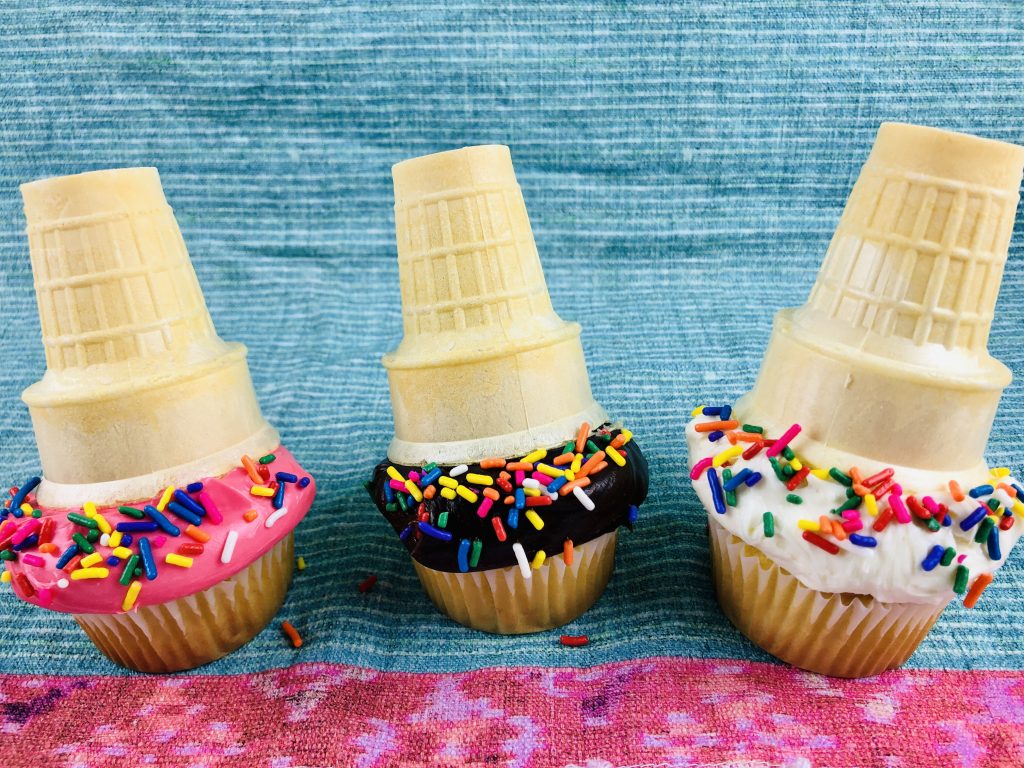 Easy Melting Ice Cream Cone Cupcakes Recipe For Kids