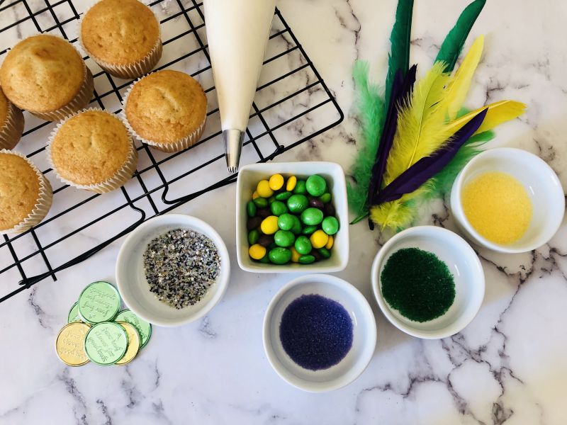 Ingredients needed for King Cake Cupcakes