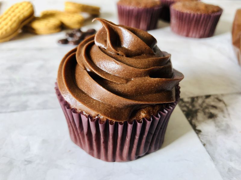 chocolate frosted beaver cupcake