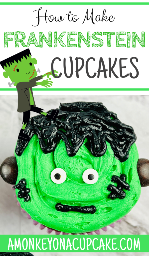how to make Frankenstein cupcakes